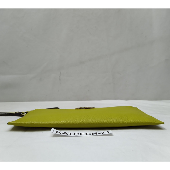 Michael Kors Green Leather Zipper Closure Credit Card Wristlet Wallet - Picture 6 of 11